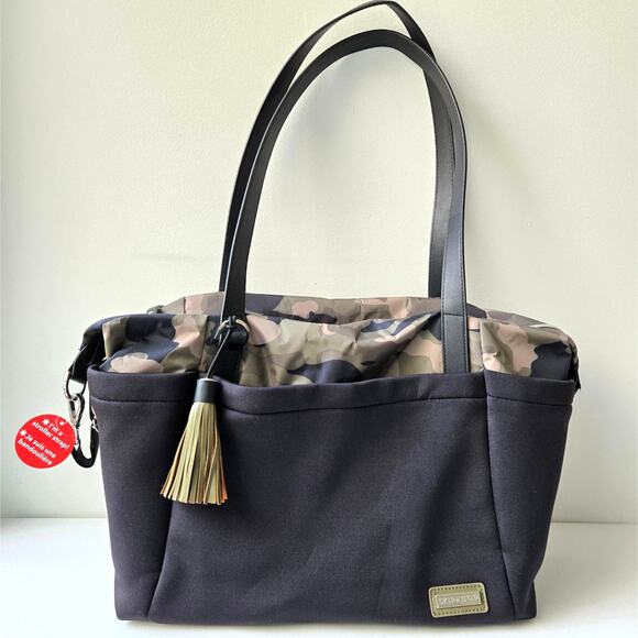 Skip Hop NEW Nolita Neoprene Black Camo Diaper Tote Bag Camoflage Unisex